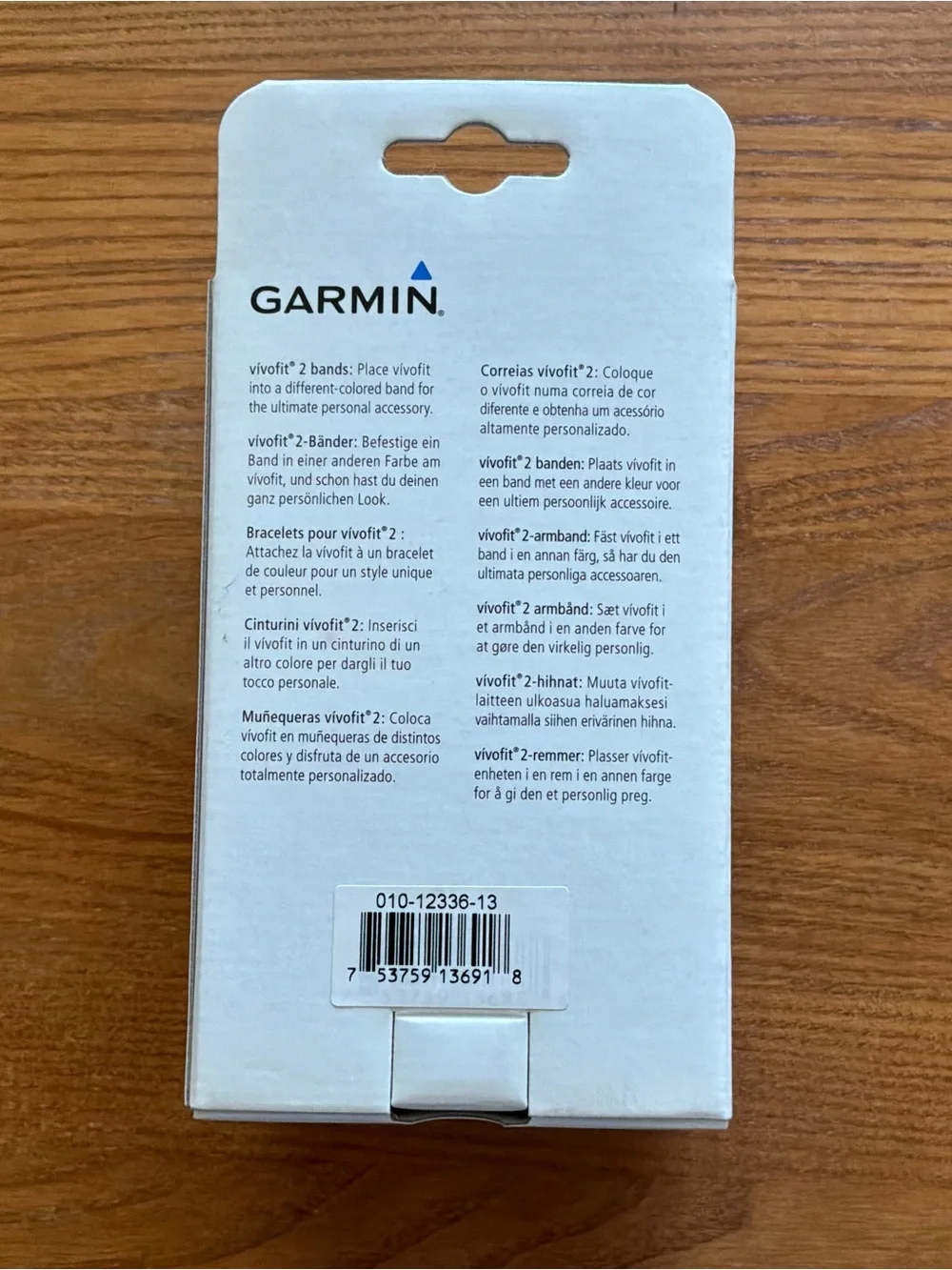 Garmin Packaging Card Back - White with Black Text